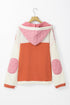Quilted Textured Patchwork Loose Fit Hooded Jacket